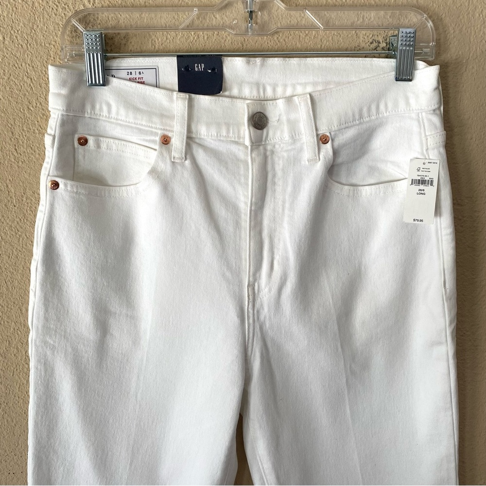 Gap Women’s Kick Fit High Rise Jeans in Optic White 28L - Picture 4 of 11